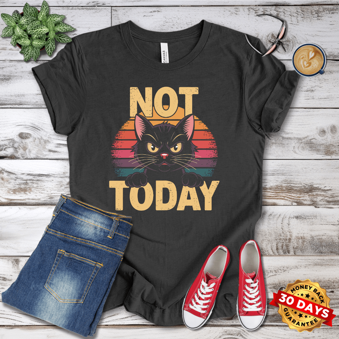 Not Today Cat Retro T-Shirt