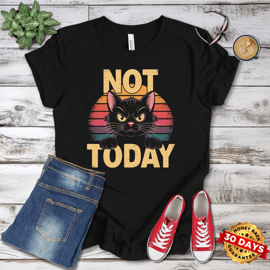 Not Today Cat Retro T-Shirt