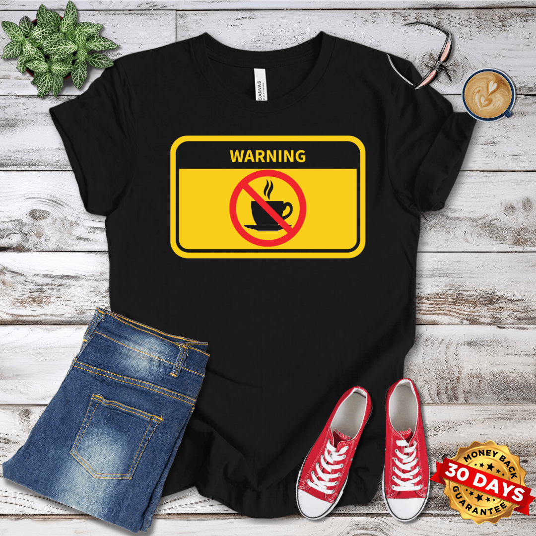 Warning No Coffee Icon T-Shirt